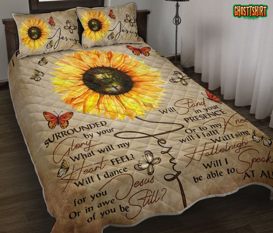 God Sunflower Jesus Paper Old Style Bedding Set