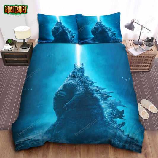 Godzilla Releases Atomic Breath In The Sky Bed Sheets Duvet Cover Bedding Set