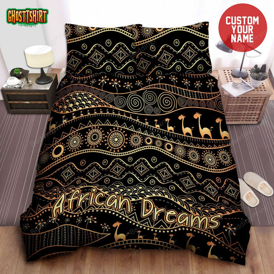 Gold African Personalized Custom Duvet Cover Bedding Set