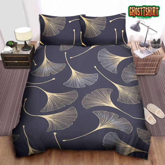Gold Ginkgo Leaves Bedding Set