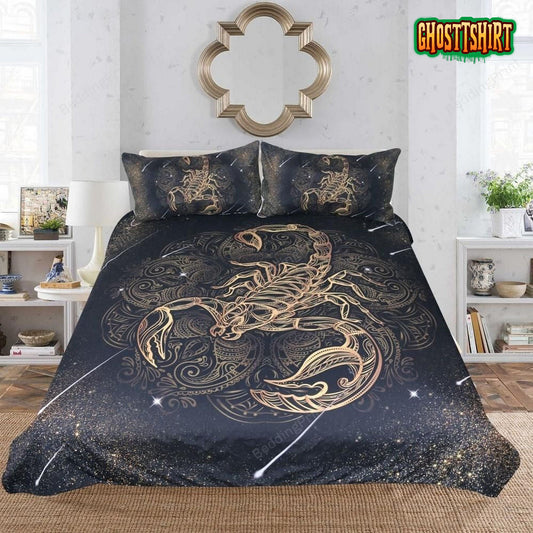 Gold Scorpion Bed Sheets Duvet Cover Bedding Set