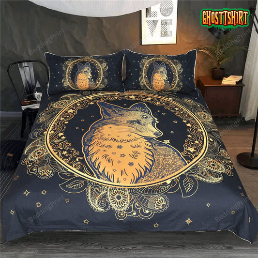 Golden Fox Bed Sheets Duvet Cover Bedding Set