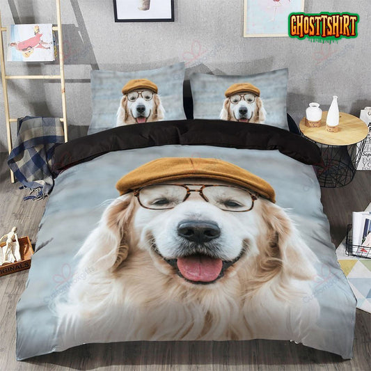 Golden Retriever Glasses Bedding Set