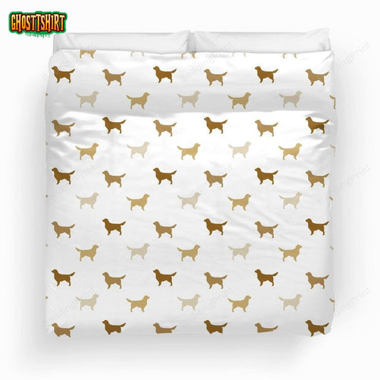 Golden Retriever Silhouette Duvet Cover Bedding Set