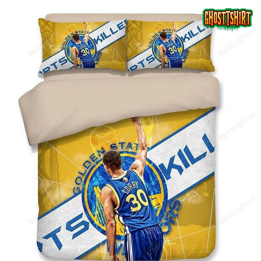 Golden State Warriors Stephen Curry Basketbal Duvet Cover Bedding Set