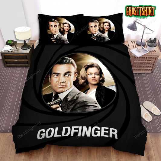 Goldfinger 007 James Bond Movie Poster Bed Sheets Duvet Cover Bedding Set