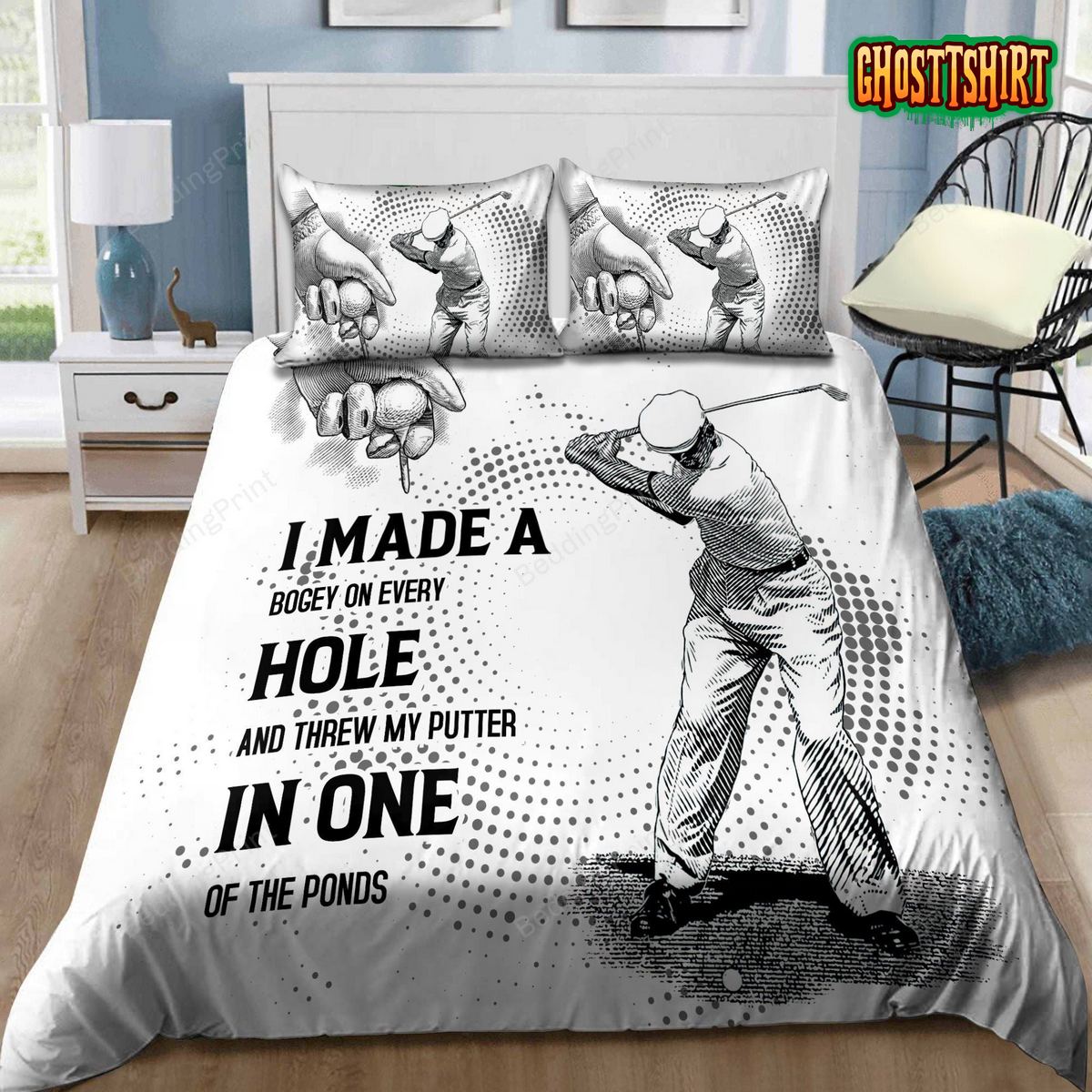 Golf I Made A Bogey On Every Hole Bed Sheets Duvet Cover Bedding Set