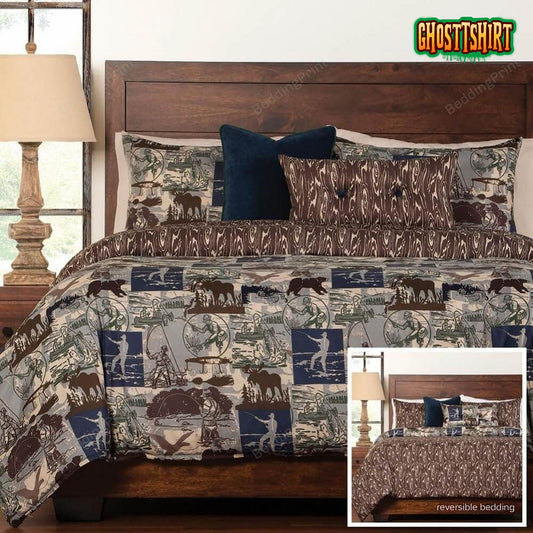 Gone Fishing Bed Sheets Duvet Cover Bedding Set