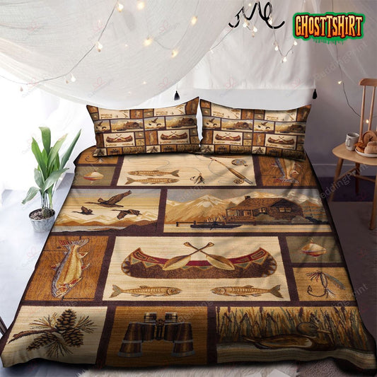Gone Fishing Rustic Bedding Set