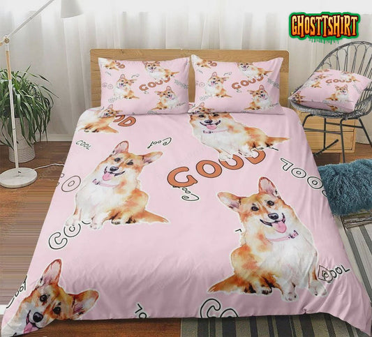 Good Dogs With Pink Pattern Bed Sheets Duvet Cover Bedding Set