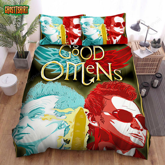 Good Omens Movie Art 4 Bed Sheets Duvet Cover Bedding Set