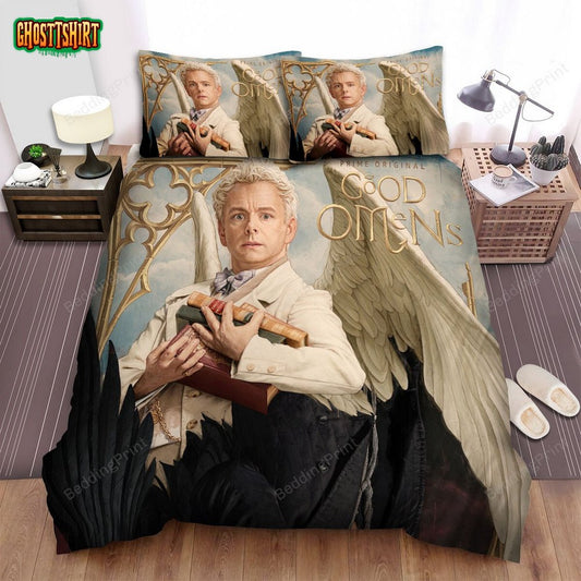 Good Omens Movie Poster 2 Bed Sheets Duvet Cover Bedding Set