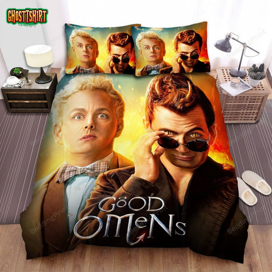 Good Omens Movie Poster 5 Bed Sheets Duvet Cover Bedding Set