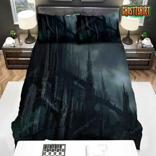 Gothic Architectural Castle Digital Artwork Bed Sheets Spread Duvet Cover Bedding Set