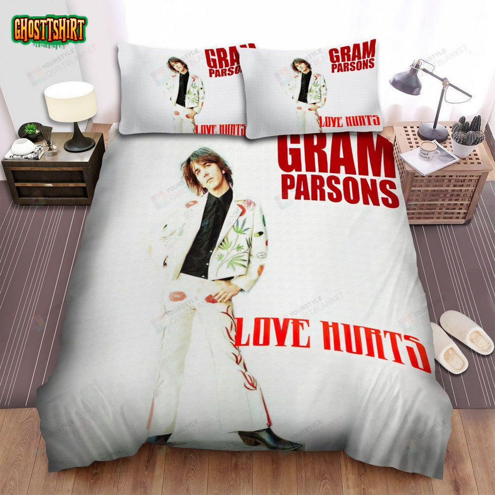 Gram Parsons Love Hurts Album Cover Bed Sheets Spread Comforter Duvet Cover Bedding Set
