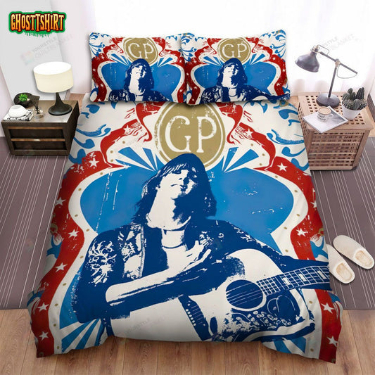 Gram Parsons Vintage Poster Bed Sheets Spread Comforter Duvet Cover Bedding Set