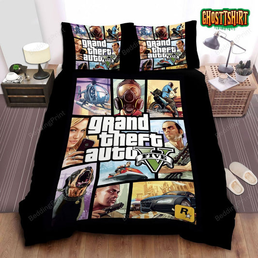 Grand Theft Auto 5 Bed Sheets Duvet Cover Bedding Set