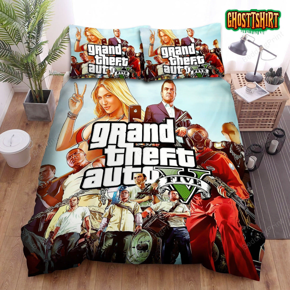 Grand Theft Auto V Colelletive Bed Sheets Duvet Cover Bedding Set