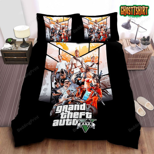 Grand Theft Auto Wallpaper Bed Sheets Duvet Cover Bedding Set