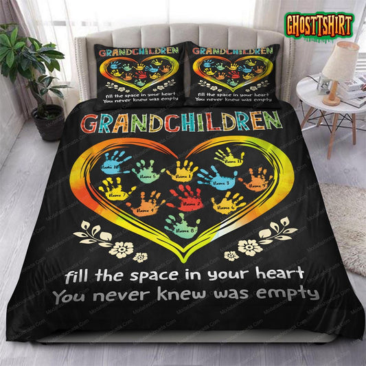 Grandchildren Fill The Space In Your Heart Personalized Bedding Set