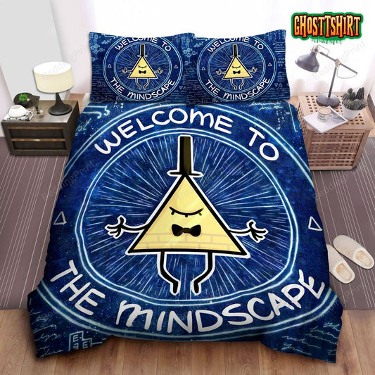 Gravity Falls Bill Cipher Welcome To The Mindscape Bed Sheets Duvet Cover Bedding Set