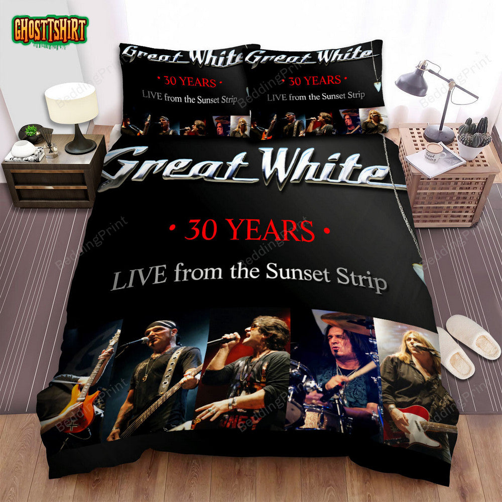 Great White Band Album 30 YearLive On The Sunset Strip Bed Sheets Duvet Cover Bedding Set