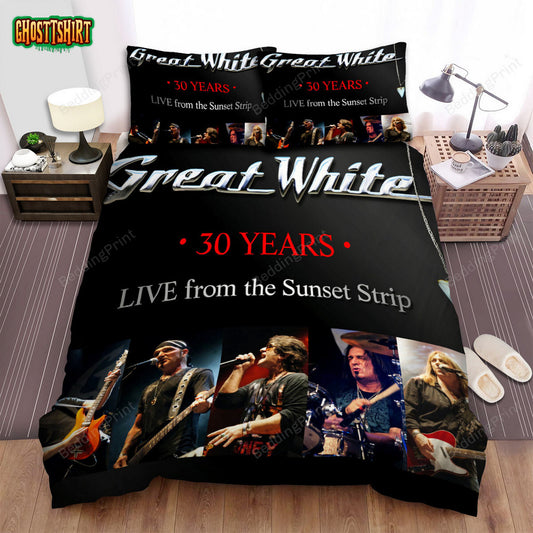 Great White Band Album 30 YearLive On The Sunset Strip Bed Sheets Duvet Cover Bedding Set