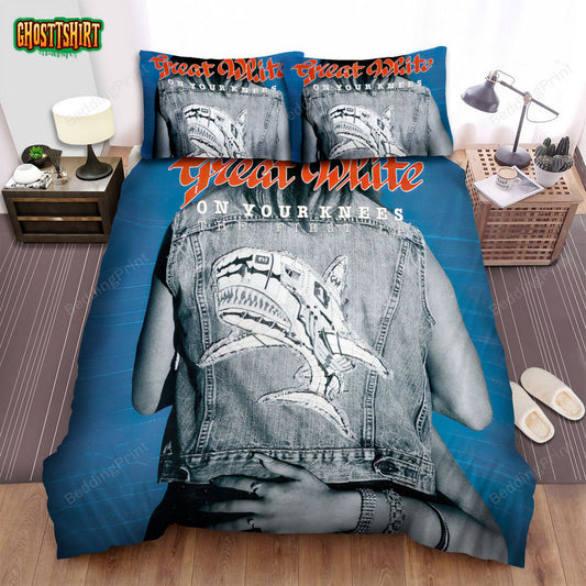Great White Band Album On Your Knees Bed Sheets Duvet Cover Bedding Set