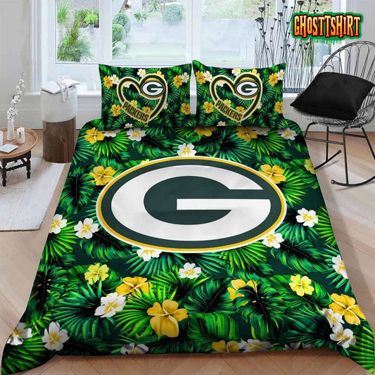 Green Bay Packers Bedding Set Sleepy Duvet Cover Pillow Cases