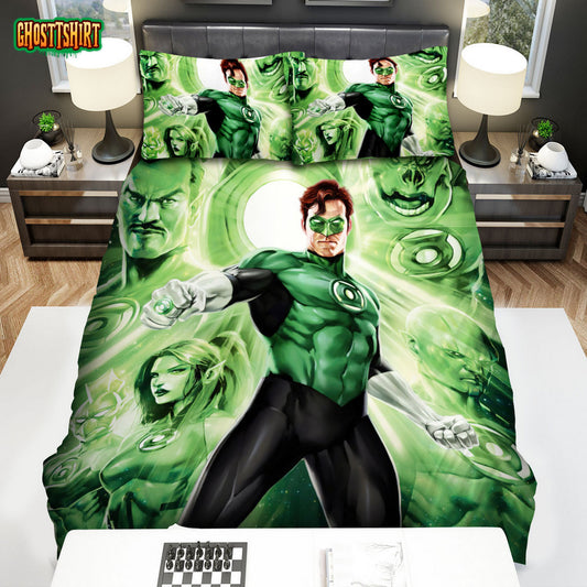 Green Lantern (2011) Movie Fighting Poster Bed Sheets Spread Comforter Duvet Cover Bedding Set