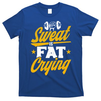 Gym Sweat Is Fat Crying Workout Vintage Weightlifting Gift T-Shirt