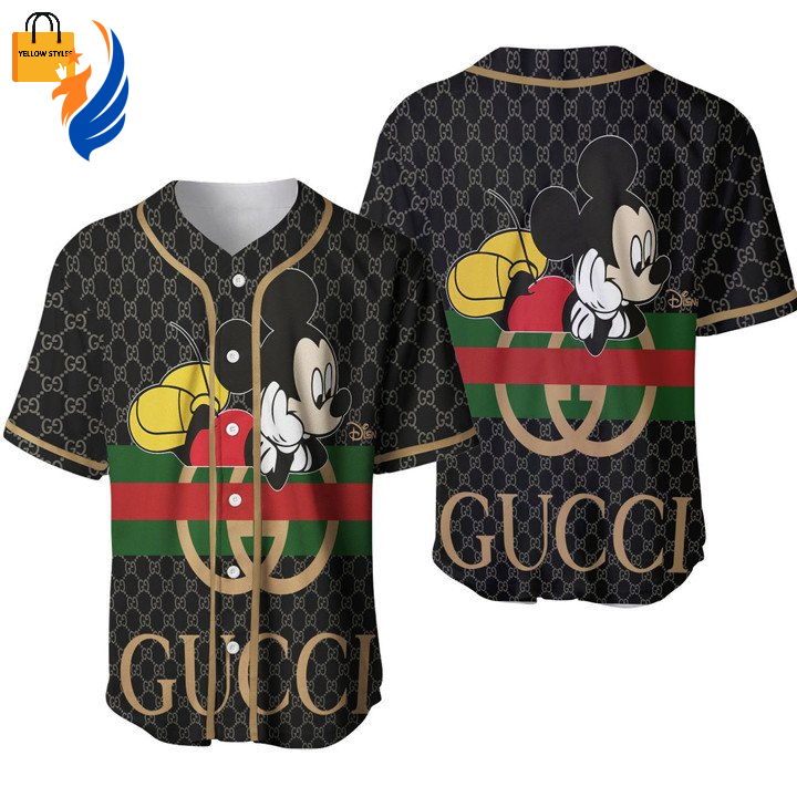 Shop the Gucci Mickey Luxury Brand Baseball Jersey for a Stylish and Iconic Look - Bafud