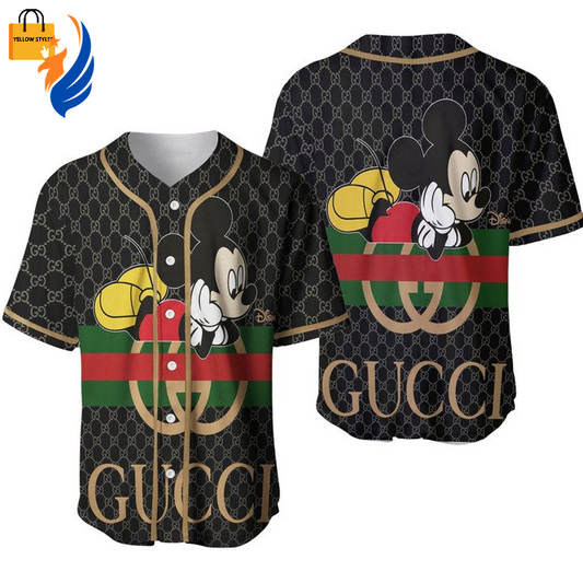 Shop the Gucci Mickey Luxury Brand Baseball Jersey for a Stylish and Iconic Look - Bafud