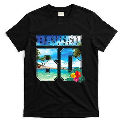 Hawaii 50th State Hawaii Hibiscus 50 T-Shirt