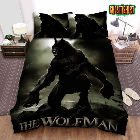 Halloween Black Werewolf In Full Moon Night Bed Sheets Spread Duvet Cover Bedding Set