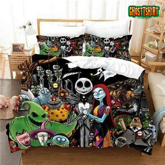 Halloween Cartoon Skull Nightmare Before Christmas Bedding Set