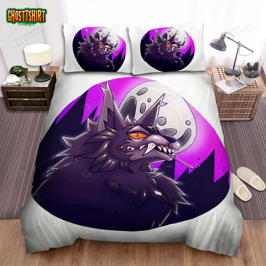 Halloween Cartoon Werewolf Icon Bed Sheets Spread Duvet Cover Bedding Set