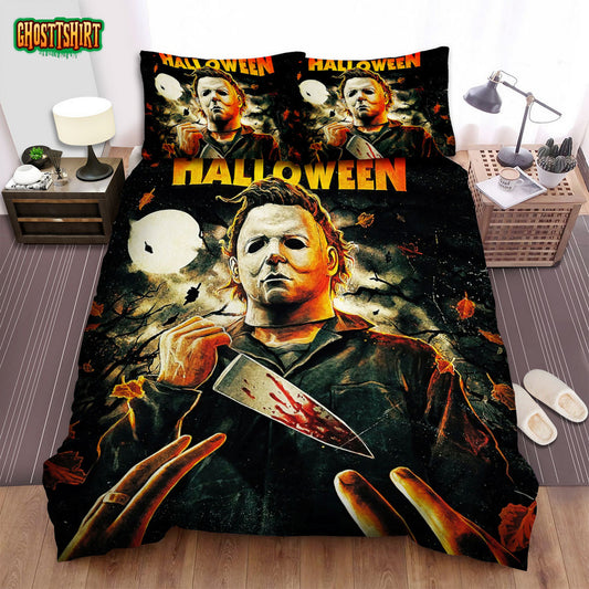 Halloween Movie Knife Photo Bed Sheets Spread Comforter Duvet Cover Bedding Set