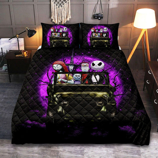 Personalized Halloween Nightmare Before Christmas Funny 3-pc Quilt Bedding Set