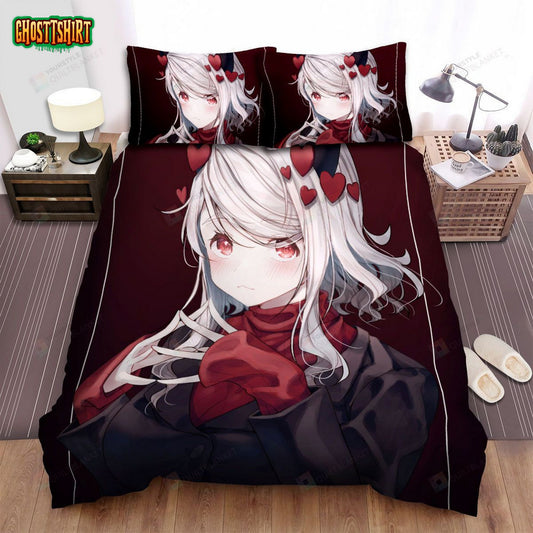 Halloween Shy Demon Girl Anime Art Bed Sheets Spread Duvet Cover Bedding Set