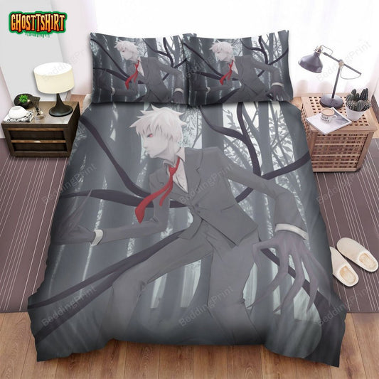 Halloween Slenderman Anime Art Style Bed Sheets Spread Duvet Cover Bedding Set