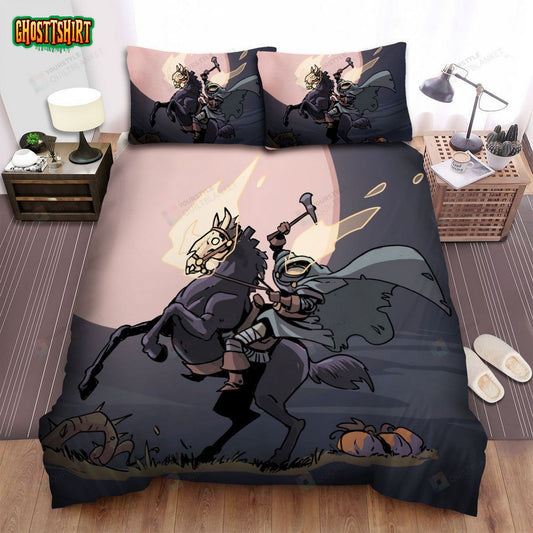 Halloween The Headless Horseman Cartoon Illustration Bed Sheets Spread Duvet Cover Bedding Set
