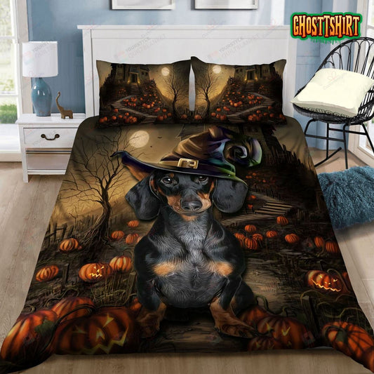 Halloween With Dachshund Bedding Set
