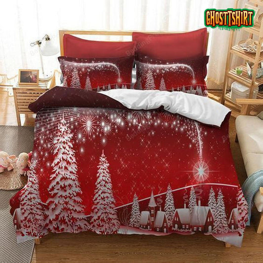 Happy Christmas Night Bed Sheets Duvet Cover Bedding Set