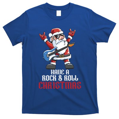 Have A Rock And Roll Christmas Rock Santa Music Lover Funny Gift T-Shirt