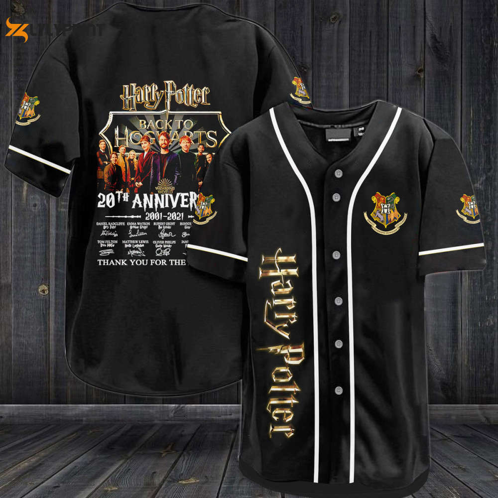 Harry Potter Characters Signature 20th Anniversary Hogwarts All Over Print Unisex Baseball Jersey - lylyprint.com