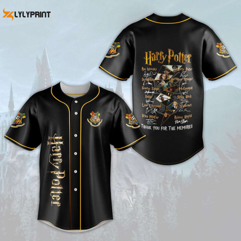 Harry Potter Characters Signature Hogwarts Thank You For The Memories All Over Print 3D Unisex Baseball Jersey - lylyprint.com