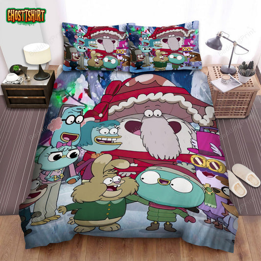 Harvey Beaks Characters On Christmas Bed Sheets Spread Duvet Cover Bedding Set