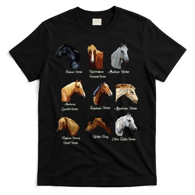 Horse Breeds Equestrian Horseback Riding Gift T-Shirt