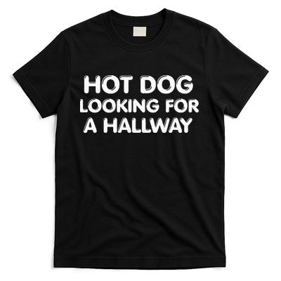 Hot Dog Looking For a Hallway Funny T-Shirt